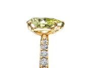 Solitaire Engagement Ring Setting for Fancy Yellow Pear-Shaped Center with Pave Accents and Prong Head in Yellow Gold