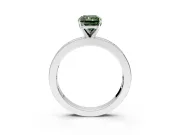 Solitaire Engagement Ring Setting for Fancy Green Radiant Cut Center with Channel Baguette Band and Prong Head in Sterling Silver