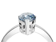 Solitaire Engagement Ring Setting for Fancy Blue Marquise Center with Plain Band and Flat Tab Prong Head in Sterling Silver