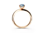 Solitaire Engagement Ring Setting for Fancy Blue Pear-Shaped Center with Fine Pave Band and Prong Head in Rose Gold