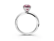 Solitaire Engagement Ring Setting for Fancy Pink Radiant Cut Center with Wide Knife Ridge Band and Prong Head in Platinum