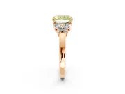 Solitaire Engagement Ring Setting for Fancy Yellow Radiant Cut Center with Marquise Flower Shoulders and Prong Head in Rose Gold