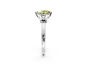 Solitaire Engagement Ring Setting for Fancy Yellow Oval Center with Plain Band and Tulip Prong Head in White Gold