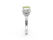 Leaf Cluster Engagement Ring Setting for Fancy Yellow Radiant Cut Center with Marquise Accents and Prong Head in Platinum
