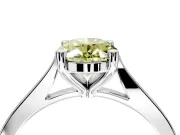 Solitaire Engagement Ring Setting for Fancy Yellow Oval Center with Tapered Shoulders and Prong Head in Platinum