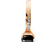 Side Accent Engagement Ring Setting for Fancy Black Cushion Cut Center with Accent Shoulders and Prong Head in Rose Gold