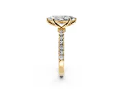 Open Basket Engagement Ring Setting for Marquise Center with Pave Band and Prong Head in Yellow Gold