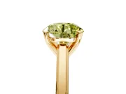 Solitaire Engagement Ring Setting for Fancy Yellow Round Cut Center with Flat-Sided Plain Band and Prong Head in Yellow Gold