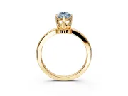 Solitaire Engagement Ring Setting for Fancy Blue Marquise Center with Plain Band and Tulip Prong Head in Yellow Gold
