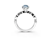 Solitaire Engagement Ring Setting for Fancy Blue Marquise Center with Milgrain Bezel Accents and Prong Head in Platinum