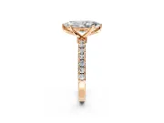 Open Basket Engagement Ring Setting for Marquise Center with Pave Band and Prong Head in Rose Gold