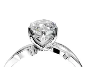 Solitaire Engagement Ring Setting for Marquise Center with Pave and Plain Crossover Band and Prong Head in Sterling Silver