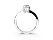Solitaire Engagement Ring Setting for Oval Center with Plain Band and Flat Tab Prong Head in Platinum