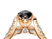 Solitaire Engagement Ring Setting for Fancy Black Marquise Center with Pave Cathedral Shoulders and Prong Head in Rose Gold