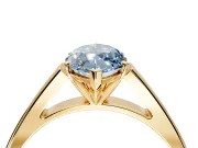 Solitaire Engagement Ring Setting for Fancy Blue Marquise Center with Tapered Split Shoulders and Prong Head in Yellow Gold