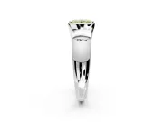 Tension Engagement Ring Setting for Fancy Yellow Princess Cut Center with Wide Flat Band and Tension Head in White Gold