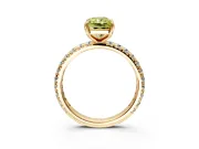 Solitaire Engagement Ring Setting for Fancy Yellow Radiant Cut Center with Shared-Prong Accents and Prong Head in Yellow Gold