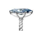 Solitaire Engagement Ring Setting for Fancy Blue Marquise Center with Plain Twisted Rope Band and Prong Head in Platinum