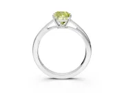 Solitaire Engagement Ring Setting for Fancy Yellow Cushion Cut Center with Plain Bypass Twist Band and Prong Head in Sterling Silver