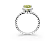 Halo Engagement Ring Setting for Fancy Yellow Radiant Cut Center with Rope Twist Split Shank and Prong Head in Platinum