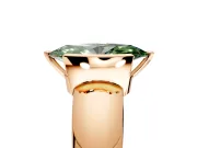 Tension Engagement Ring Setting for Fancy Green Marquise Center with Wide Flat Band and Tension Head in Rose Gold