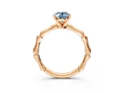 Solitaire Engagement Ring Setting for Fancy Blue Oval Center with Bamboo Band and Prong Head in Rose Gold