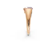 Tension Engagement Ring Setting for Fancy Pink Heart-Shaped Center with Wide Tapered Band and Tension Head in Rose Gold