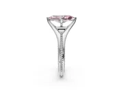 Solitaire Engagement Ring Setting for Fancy Pink Marquise Center with Milgrain Cathedral Band and Prong Head in Platinum