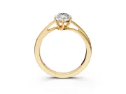 Solitaire Engagement Ring Setting for Marquise Center with Plain Bypass Twist Band and Prong Head in Yellow Gold