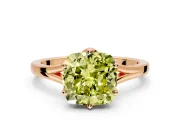 Solitaire Engagement Ring Setting for Fancy Yellow Cushion Cut Center with Plain Split Shank and Prong Head in Rose Gold