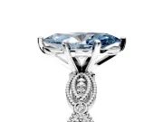 Solitaire Engagement Ring Setting for Fancy Blue Marquise Center with Marquise Panel Band and Prong Head in Sterling Silver
