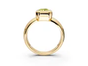 Solitaire Engagement Ring Setting for Fancy Yellow Radiant Cut Center with Wide Band and Bezel Head in Yellow Gold