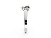 Solitaire Engagement Ring Setting for Fancy Green Heart-Shaped Center with Tapered Split Shoulders and Prong Head in Platinum