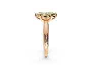 Solitaire Engagement Ring Setting for Fancy Yellow Marquise Center with Reverse Tapered Band and Prong Head in Rose Gold