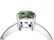 Solitaire Engagement Ring Setting for Fancy Green Cushion Cut Center with Plain Band and Flat Tab Prong Head in Platinum