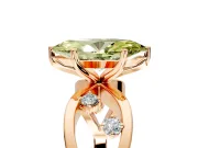 Solitaire Engagement Ring Setting for Fancy Yellow Marquise Center with Criss-Cross Accent Band and Prong Head in Rose Gold