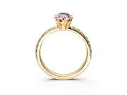 Solitaire Engagement Ring Setting for Fancy Pink Marquise Center with Large Accents and Prong Head in Yellow Gold