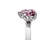 Solitaire Engagement Ring Setting for Fancy Pink Heart-Shaped Center with Thin Rounded Plain Band and Prong Head in Sterling Silver