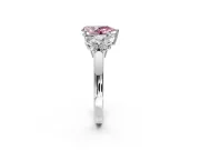 Solitaire Engagement Ring Setting for Fancy Pink Pear-Shaped Center with Marquise Flower Shoulders and Prong Head in Platinum