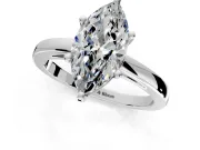 Solitaire Engagement Ring Setting for Marquise Center with Basket Rail and Prong Head in Platinum