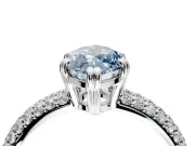 Solitaire Engagement Ring Setting for Fancy Blue Marquise Center with Multi-Row Pave Accents and Basket Head in Platinum