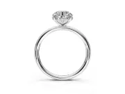 Solitaire Engagement Ring Setting for Round Cut Center with Plain Band, Open Basket and Prong Head in Platinum