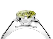 Solitaire Engagement Ring Setting for Fancy Yellow Heart-Shaped Center with Channel Accents and Prong Head in White Gold