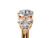 Cluster Engagement Ring Setting for Round Cut Center with Round Cut Accent Frame and Prong Head in Rose Gold