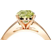 Solitaire Engagement Ring Setting for Fancy Yellow Cushion Cut Center with Princess Cut Channel Band and Prong Head in Rose Gold