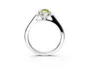 Solitaire Engagement Ring Setting for Fancy Yellow Marquise Center with Channel Accents and Prong Head in White Gold