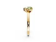 Solitaire Engagement Ring Setting for Fancy Yellow Heart-Shaped Center with Basket Rail and Prong Head in Yellow Gold