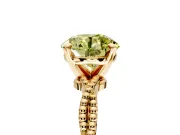 Solitaire Engagement Ring Setting for Fancy Yellow Round Cut Center with Twist Band and Bead Prong Head in Yellow Gold