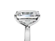 Fancy Blue Emerald Cut and Emerald Cut Lab-Grown Diamond Toi et Moi Engagement Ring with Prong-Set Stones in White Gold