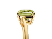 Solitaire Engagement Ring Setting for Fancy Yellow Asscher Cut Center with Plain Bypass Twist Band and Prong Head in Yellow Gold